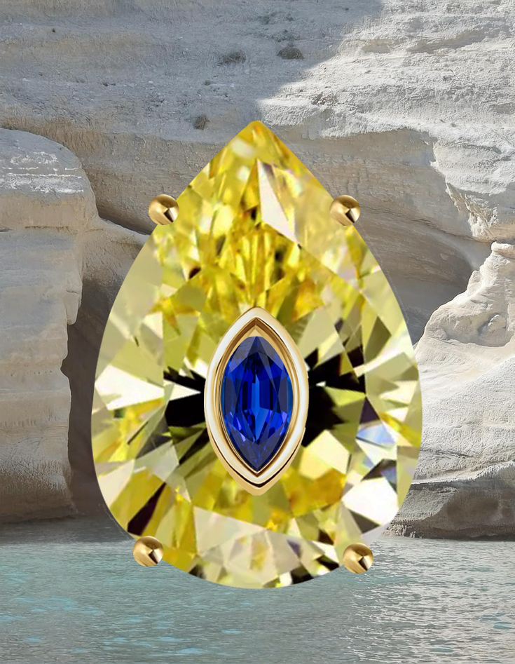 Sterope – 18K gold crystal charm pendant by Tirana